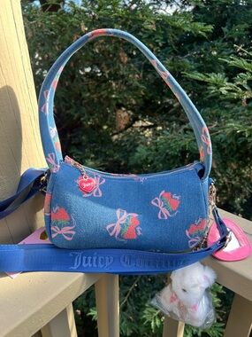 JUICY COUTURE Strawberry Festival Blue Shoulder Bag